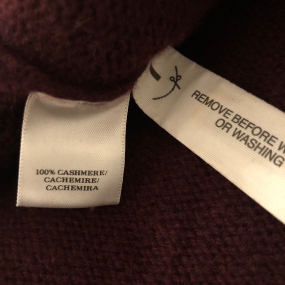 Ann Taylor Sz. S 100% Cashmere Burgundy Turtleneck Sweater Tunic - Picture 11 of 11